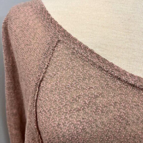 Free People FP Beach High Low Lightweight Sweater Top Mauve Size S - Picture 5 of 9